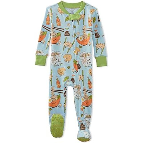Cruz Snug-fit Footed Baby Pajamas 100% Organic Cotton Zip Front Sleeper Pjs W/Grippers for Baby Boys