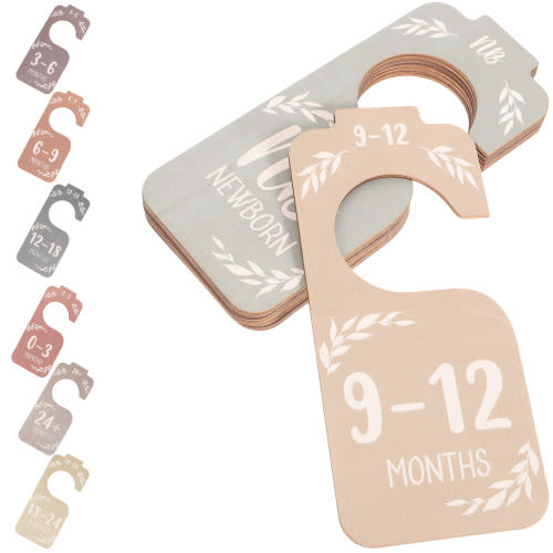 8 pcs Wooden Infant Closet Size Dividers Baby Clothes Size Organizer Dividers for Closet