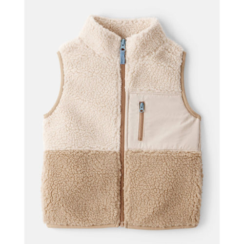 Toddler Boy Sherpa Sleeveless Vest - Tan - Carter's | Carter's