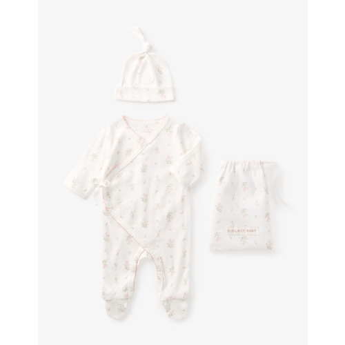 Folklore Floral Organic Cotton Pointelle Layette 2PC Set – Elegant Baby