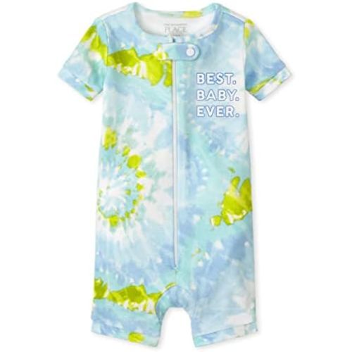 The Children's Place Baby Short Sleeve Zip front One Piece Footless Pajama