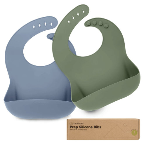 2-Pack Prep Silicone Bibs - Slate