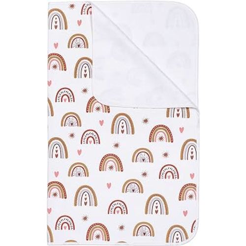 ROCCED Baby Bed Pad Waterproof Washable Reusable 31"x40" Large Toddler Mattress Protector Incontinence Pads Sheet Cover Underpads for Kids Adults and Pets Potty Training Mat-Rainbow