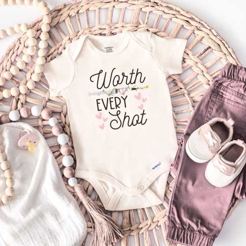 IVF Baby onesie Baby announcement Gift from God Worth Every Shot Bodysuit IVF Rainbow Baby Gift Infertility Journey  Pregnancy Announcement