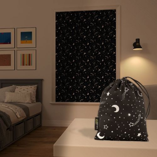 50"x78" Sun Zero 100% Blackout Lights Out Portable Travel Rod Pocket Curtain Panel Black