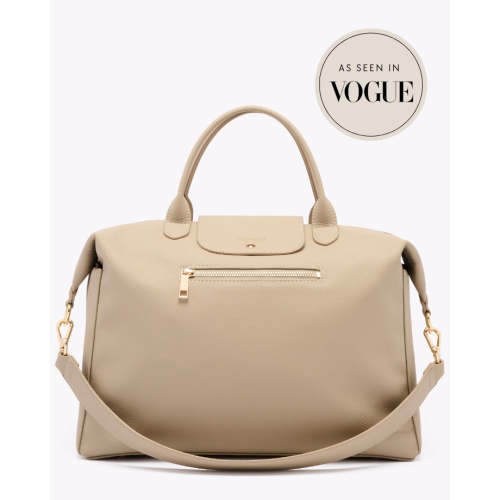 Milana Carryall | Designer Baby Bag - Vegan Leather - Sand – Neuwborne the label