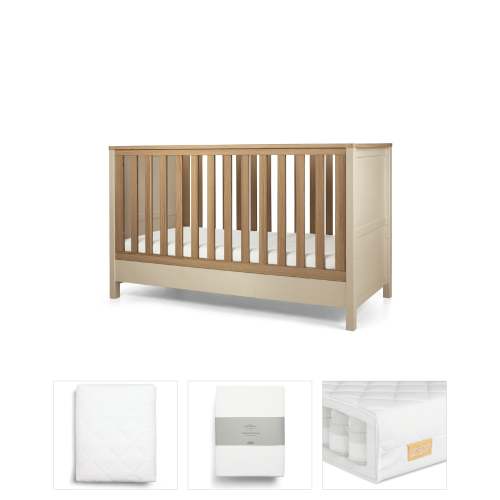 Harwell Cashmere 4 Piece Set with Cotbed, Mattress, Fitted Sheets & Mattress Protector