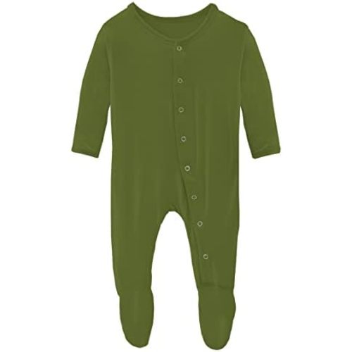 KicKee Pants Solid Footies with Snaps, Super Soft One-Piece Jammies, Viscose from Bamboo Sleepwear for Babies