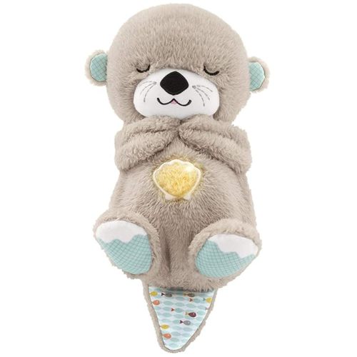 Fisher-Price Baby Toy Soothe 'n Snuggle Otter Portable Plush Sound Machine with Music Lights & Breathing Motion for Newborns 0+ Months