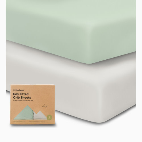 KeaBabies Isla Bamboo Viscose Fitted Crib Sheets - Sage