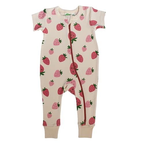 PARADE Organic Signature Print '2-Way' Zip Romper - Short Sleeve