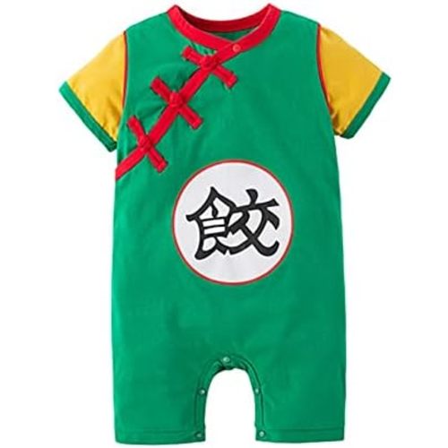 stylesilove Baby Toddler Boys Anime Cartoon Short Sleeve Cotton Romper Traditional Asian Inspired Onesie Cosplay Jumpsuit