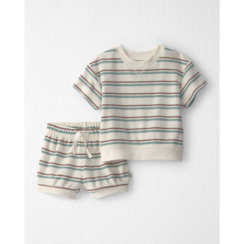 Baby 2-Piece Terry Top & Short Set Made with Organic Cotton in Stripes - Little Planet | Carter's