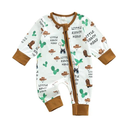 Western Baby Boy Clothes Infant Mallard Duck Cowboy Romper Rodeo Country Hunting Zipper Jumpsuit Fall Outfit