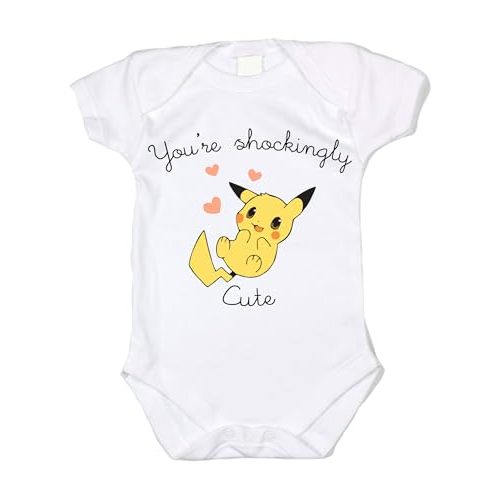 You are Shockingly Cute Unisex Baby Bodysuit Funny Newborn Bodysuit, Hand Screen Printed, 100% Cotton, Unique, Made in USA