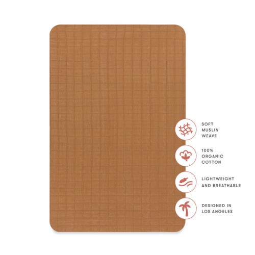 Babyletto All-Stages Bassinet Sheet in GOTS Certified Organic Muslin Cotton - Burnt Sienna