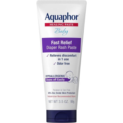 Aquaphor Baby Diaper Rash Paste with Zinc Oxide, Talc Free, 3.5 OZ