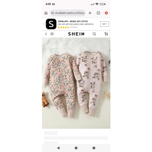 Baby Girls' Snug Fit Floral Print Round Neck Long Sleeve Jumpsuit Pajamas | SHEIN USA