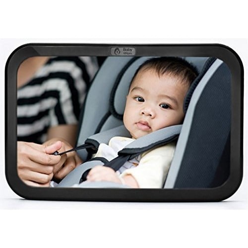 Baby & Mom Back Seat Baby Mirror - Rear View Baby Car Seat Mirror by Wide Convex Shatterproof Glass and Fully Assembled - Crash Tested and Certified for Safety