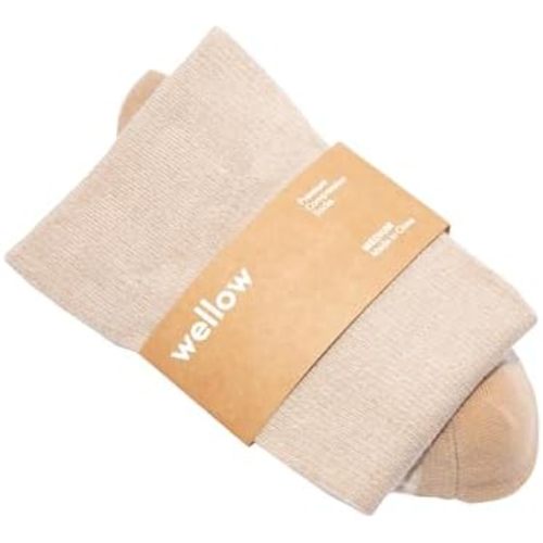 Wellow Knee High Compression Socks for Men & Women, 18–25 mmHg, Bamboo Viscose, Swelling Relief