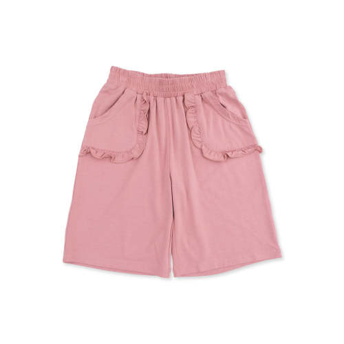 Wide Leg Pant w/ Ruffle Pocket, Rose Tan