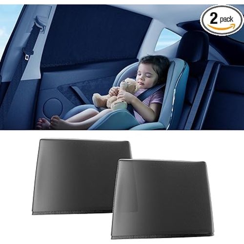 Car Window Shades for Baby (100% UV & Sun Block) Car Side Windows Covers Sun Shades for Baby in Car,Easy-Install Nano Ice-Crystal Coating-Universal Fit (Medium),2 Packs