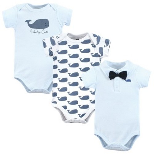Hudson Baby Infant Boy Cotton Bodysuits, Whaley Cute Polo, 0-3 Months