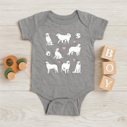 Great Pyrenees Baby Bodysuit, Cute Puppy Dog Baby Outfit, Dog Lover Baby Gift, Animal Baby Romper, Baby Shower Dog Clothes, Pet Babywear