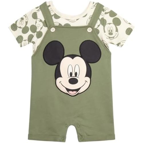Disney Baby Boys 2-Piece Shortall Set Romper Shirt & Shorts (0-24M)