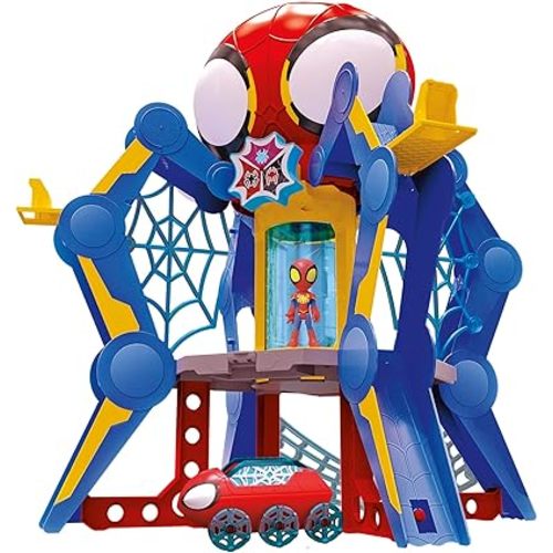 Spidey and His Amazing Friends Web-Spinners Web-Quarters, Kids Playset with Action Figure, Vehicle, and Accessories, Marvel Super Hero Toys, Ages 3 and Up, Large