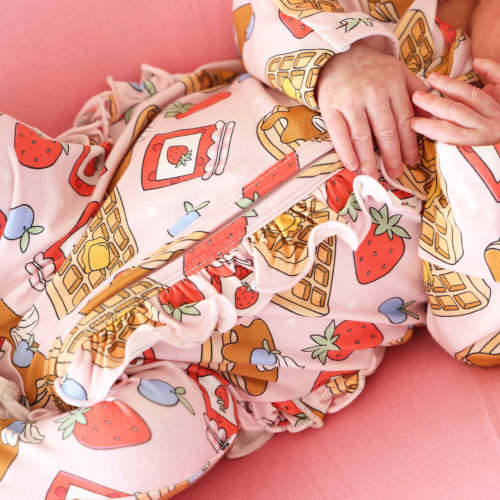 Sweet Stacks Ruffle Zipper Footie | Pink