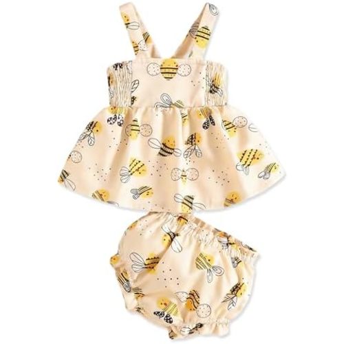 Newborn Baby Girl Clothes Summer Outfits Infant Ruffle Sleeveless Cute Bow Tank Tops 3 6 12 18 Months