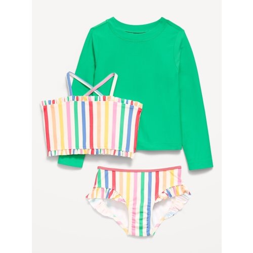 Printed Rashguard and Bikini Swim Set for Toddler Girls