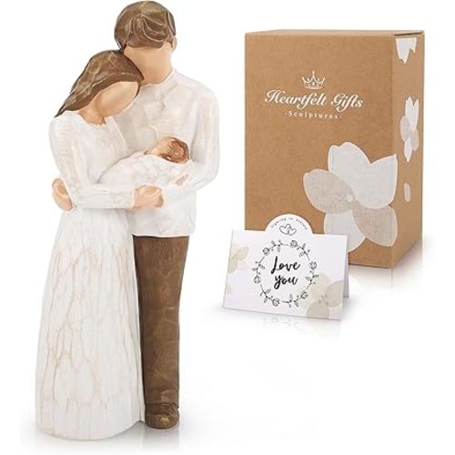 New Parents Gifts for Couples,New Mom Gifts for Women,A Family of Three Figurines Hand-Painted,Gift for First Time Mom and Dad,Parents and Baby Figurines,Moms Gift for Mother's Day