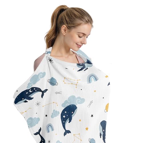 Whale Nursing Covers for Breastfeeding New Mom Feeding Cover for Breastfeeding Portable Breathable Baby Nursing Covers