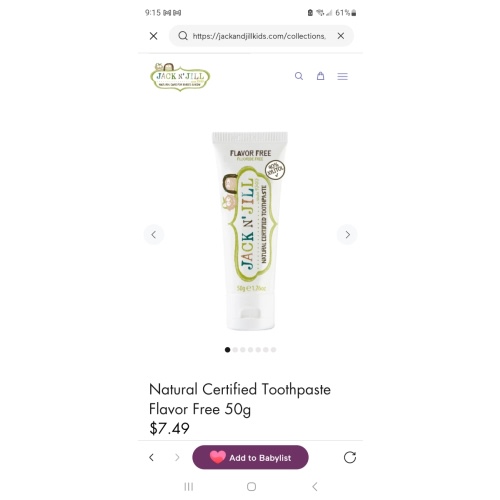 Natural Certified Toothpaste Flavor Free 50g