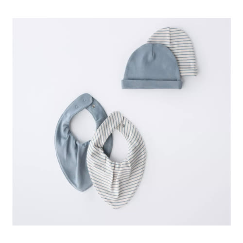 TWO-PACK OF HATS AND TWO-PACK OF BIBS - Blue | ZARA United States