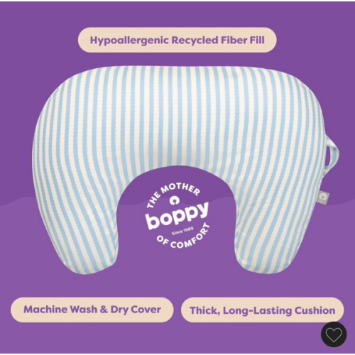 Boppy New Nursing Pillow - Vintage Blue Stripes