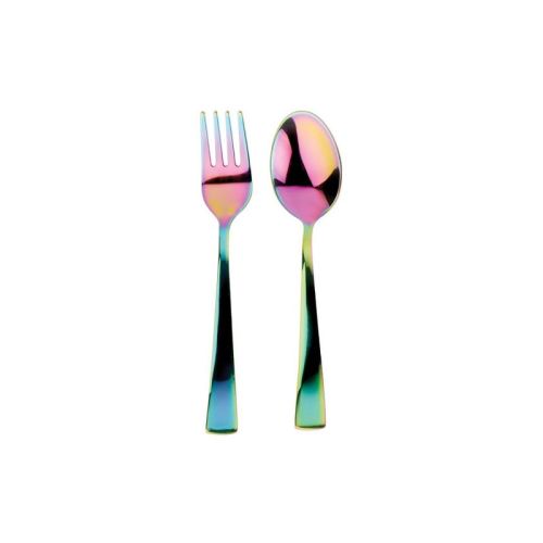Ahimsa 2pc Utensil Stainless Steel Kids' Flatware Set with Fork and Spoon - Rainbow