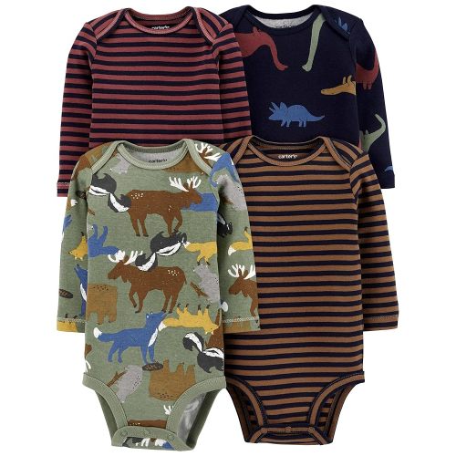 Carter's Baby Boys 4-Pack Long-Sleeve Original Bodysuits Solids