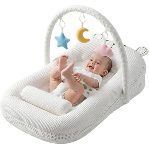 Baby Support Pillow | Portable Lounger for Newborns with Anti-Reflux Incline | Travel Safety Essential 0-24M