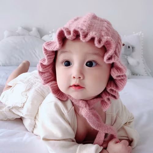 Winter Toddler Baby Girls Casual Ruffle Bucket Hats Kids Cute Caps Headwear