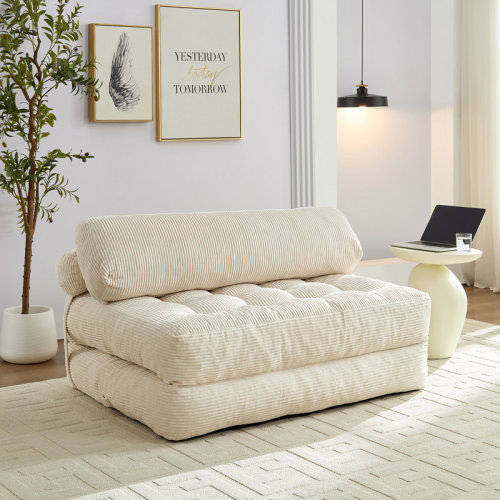 Mercer41 Folding Sofa Bed with Headrest & Lumbar Pillow, No Assembly & Reviews | Wayfair