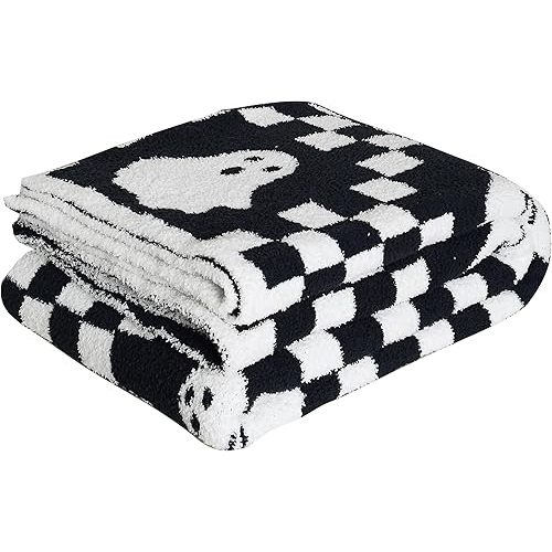 Ultra Soft Checkered Ghost Knitted Baby Blanket