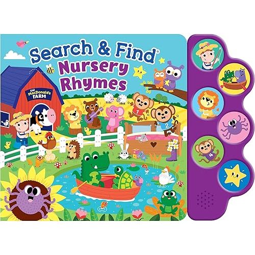 Search & Sing Nursery Rhymes - Interactive Sound Book for Toddlers | 6 Songs & Hidden Picture Fun | Engaging Musical Board Book for Early Learning Board book – Touch & Feel, August 1, 2023