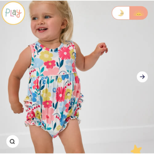 Midsummer Meadow Bubble Romper | Little Sleepies