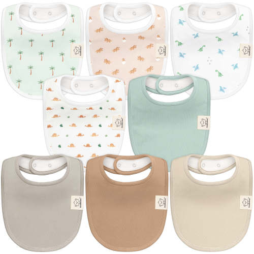 8-Pack Urban Drool Bibs - Roarsome / One Size