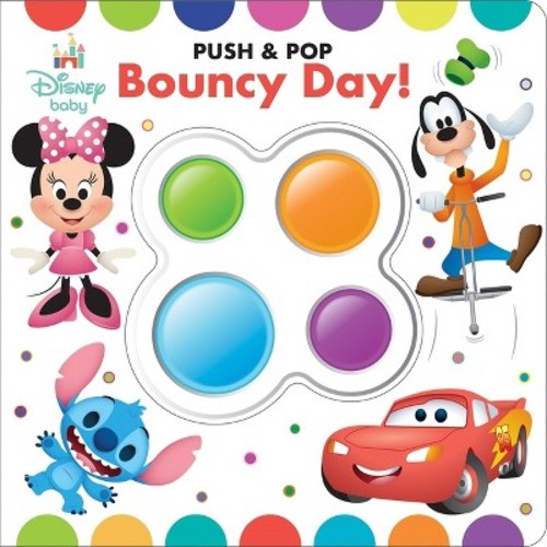 Disney Baby: Bouncy Day! Push & Pop - by  Pi Kids (Board Book)