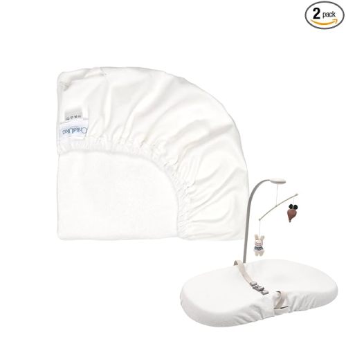 2-Pack Waterproof Changing Pad Covers - Soft & Breathable Baby Nursery Diaper Changing Pad Sheets,Contour Changing Pads Liners,Change Pad Cover,Fits Skip Hop,Keekaroo Peanut,Machine Washable(2,White)