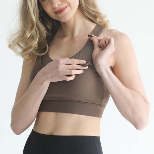 Venice High Impact Full Coverage Nursing Sports Bra (Espresso)